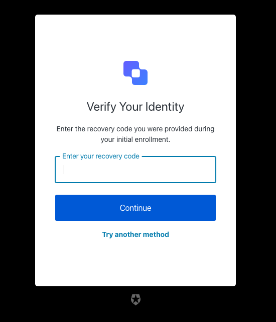 mfa-recovery-code-challengeの参考スクリーンショット