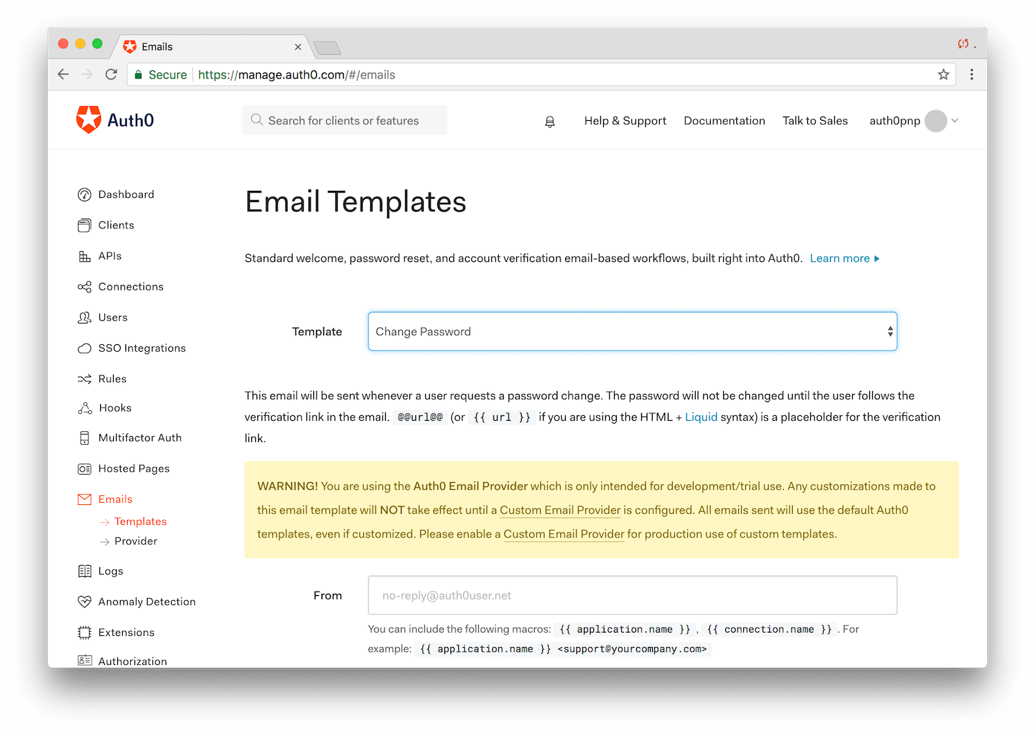 Auth0 Email Templates