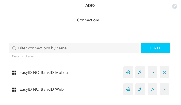 ADFS connections created