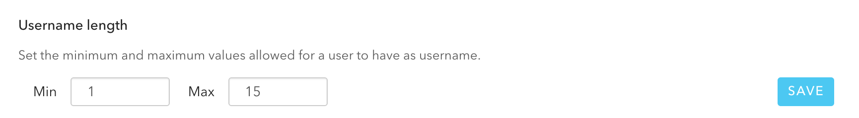 username length